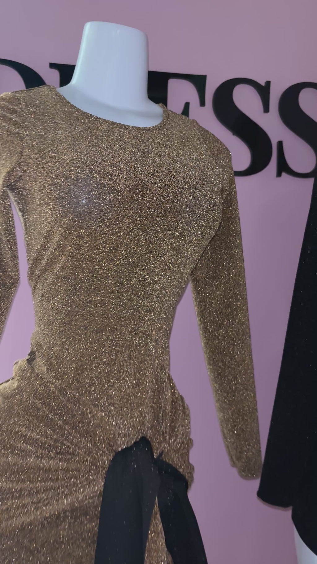 Manga larga drapeado shiny