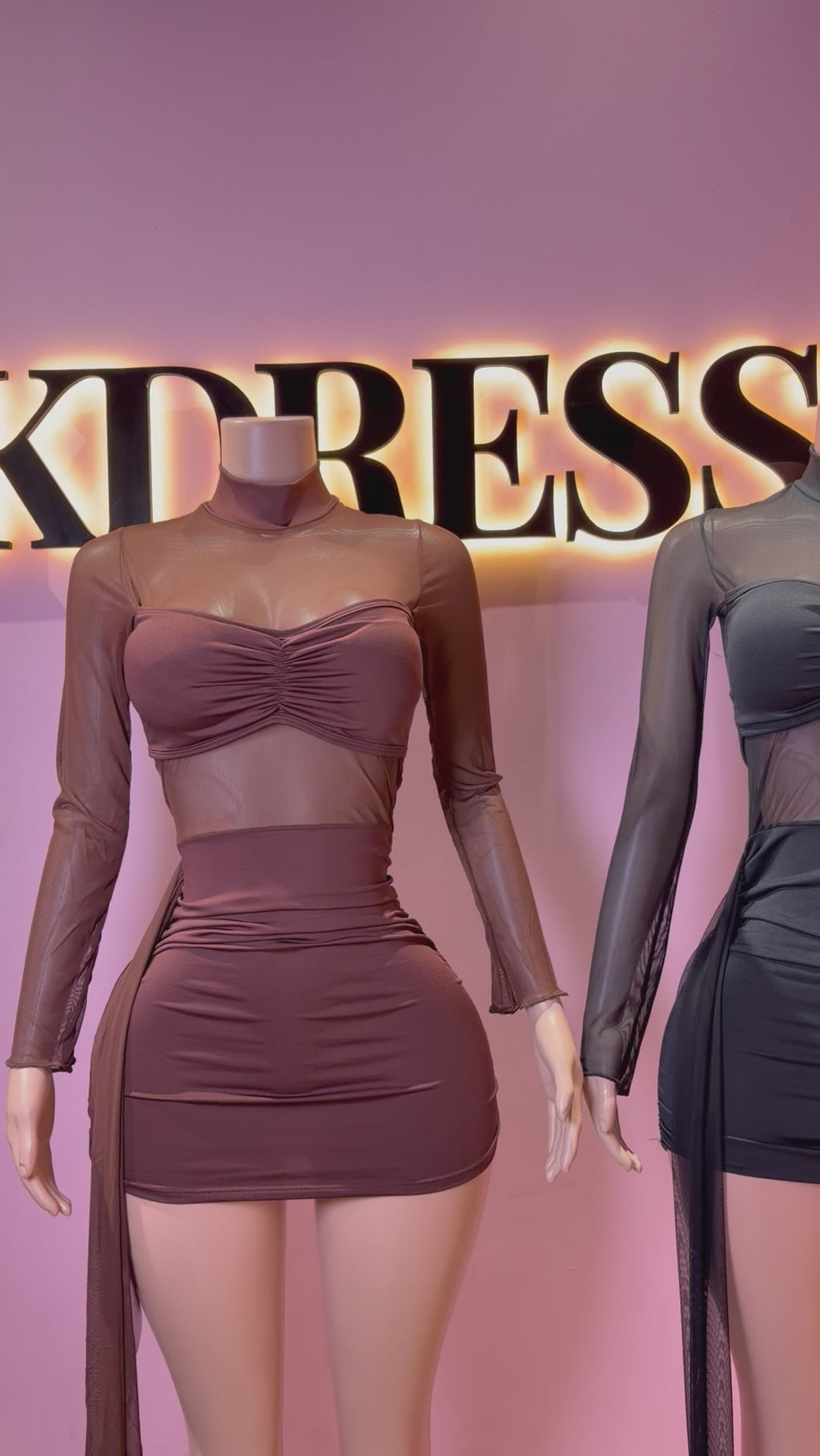 Vestido transparencia lazo