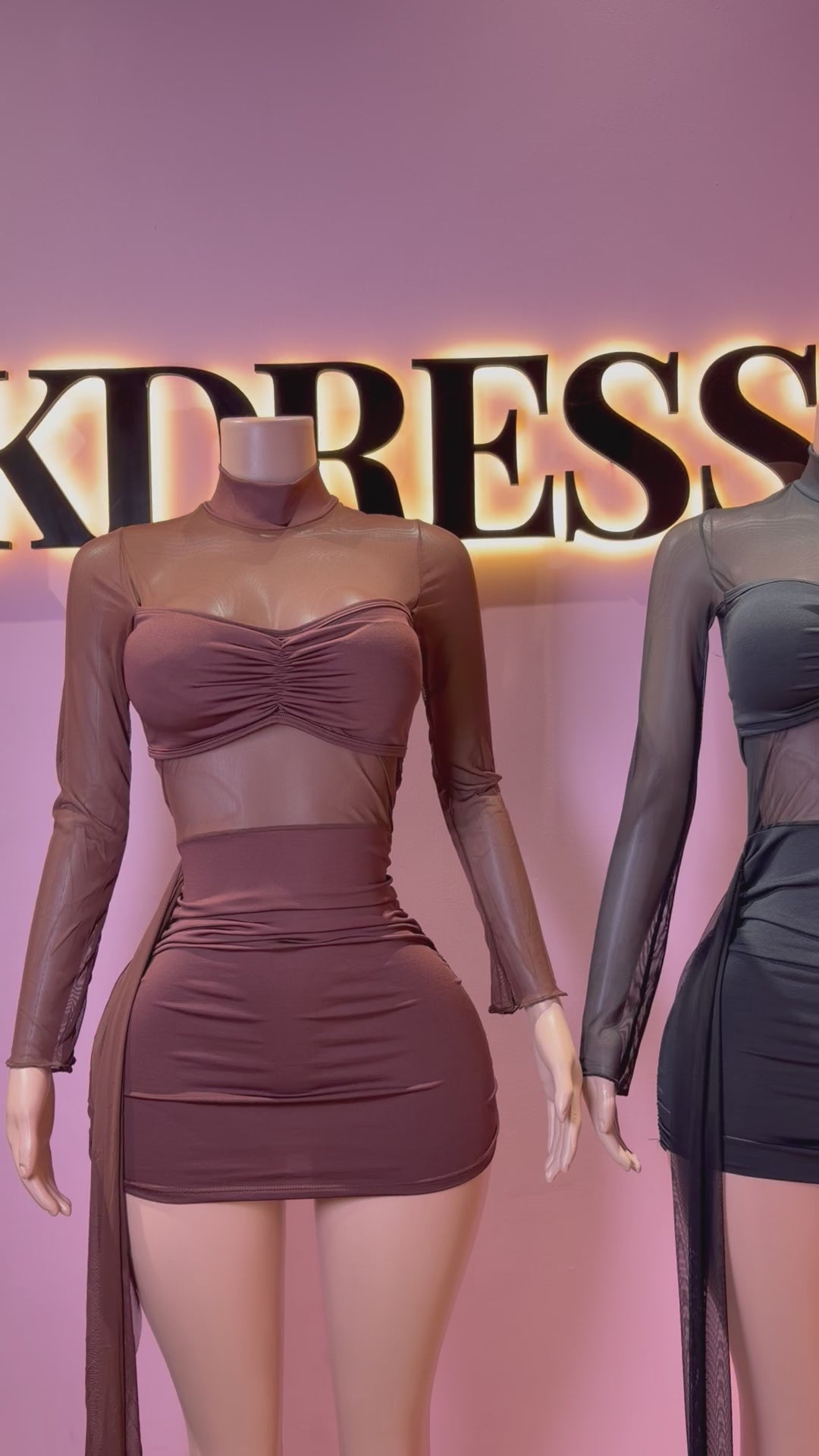 Vestido transparencia lazo
