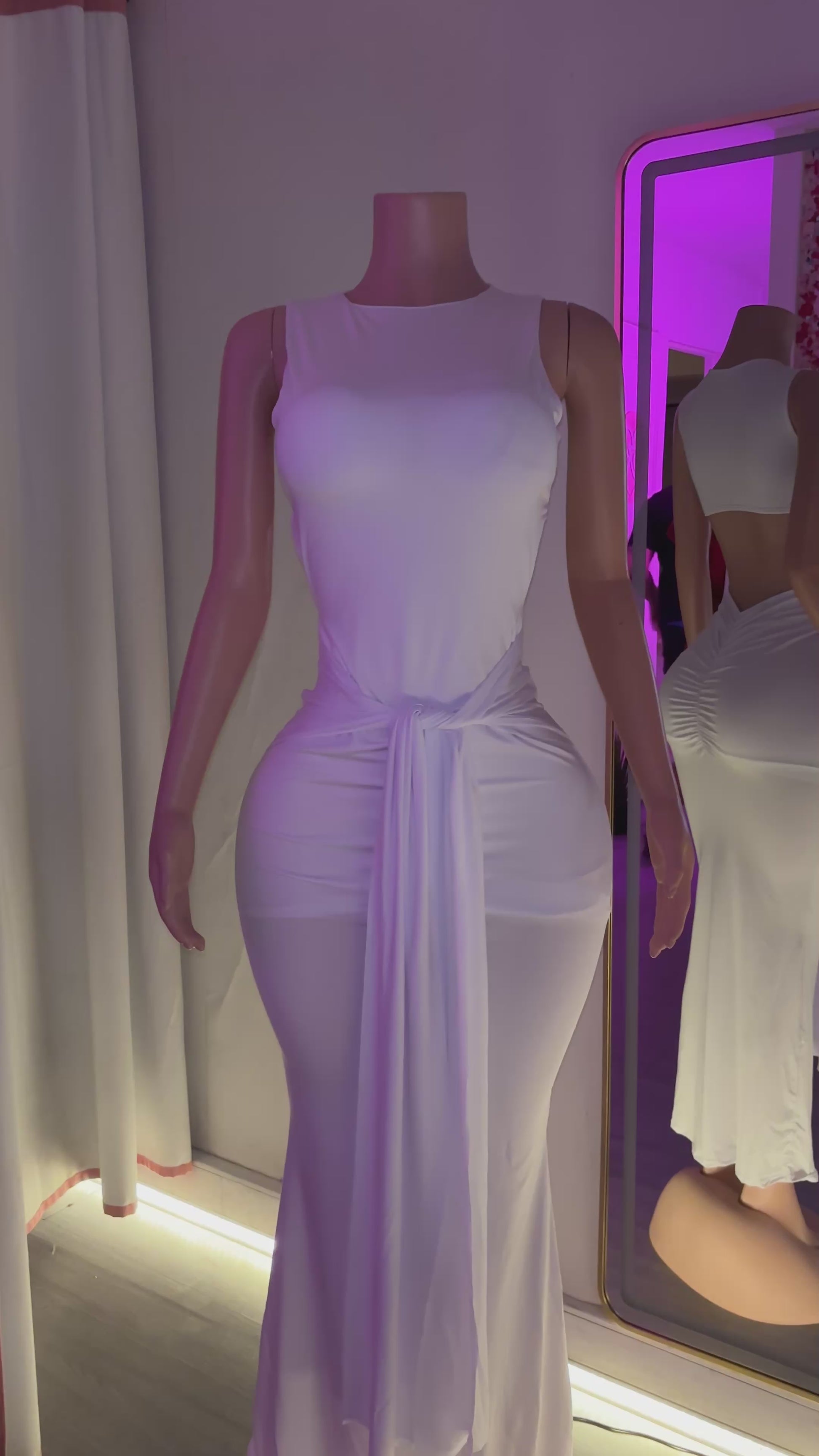 Vestido largo drapeado