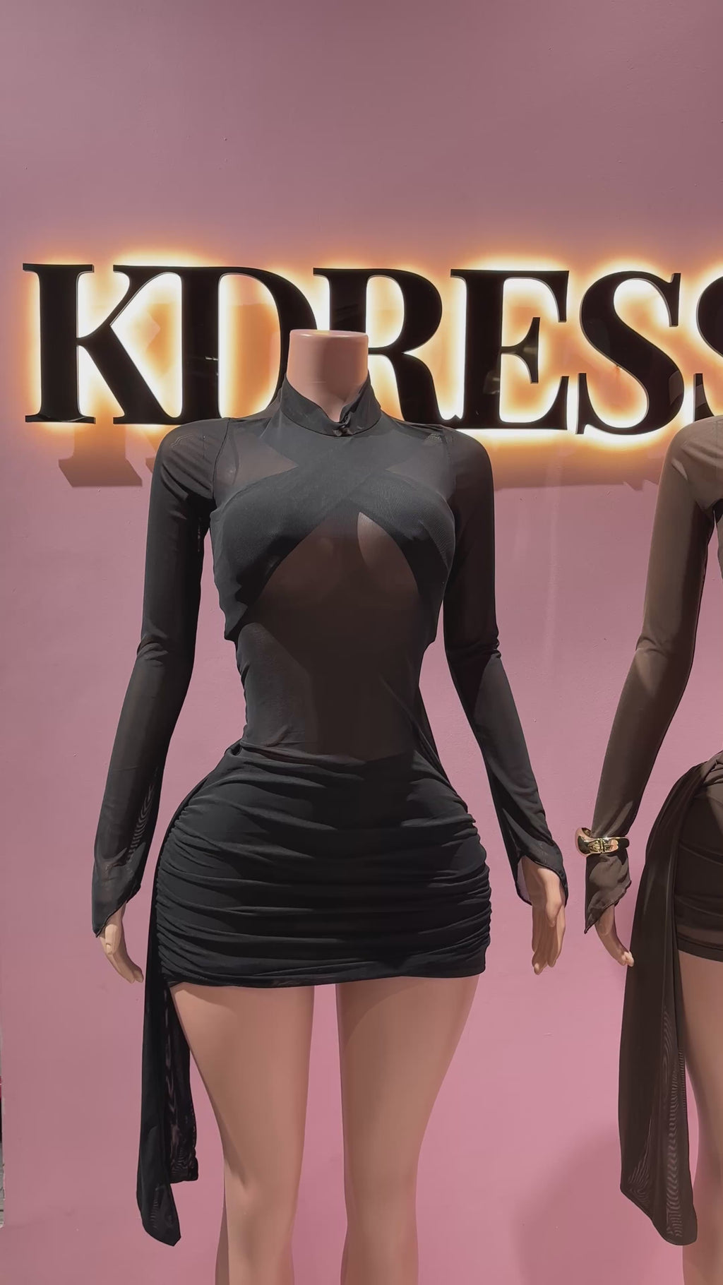 Vestido transparencia cruzado