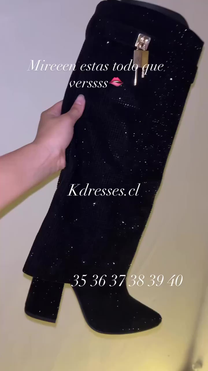Botas candado brillos