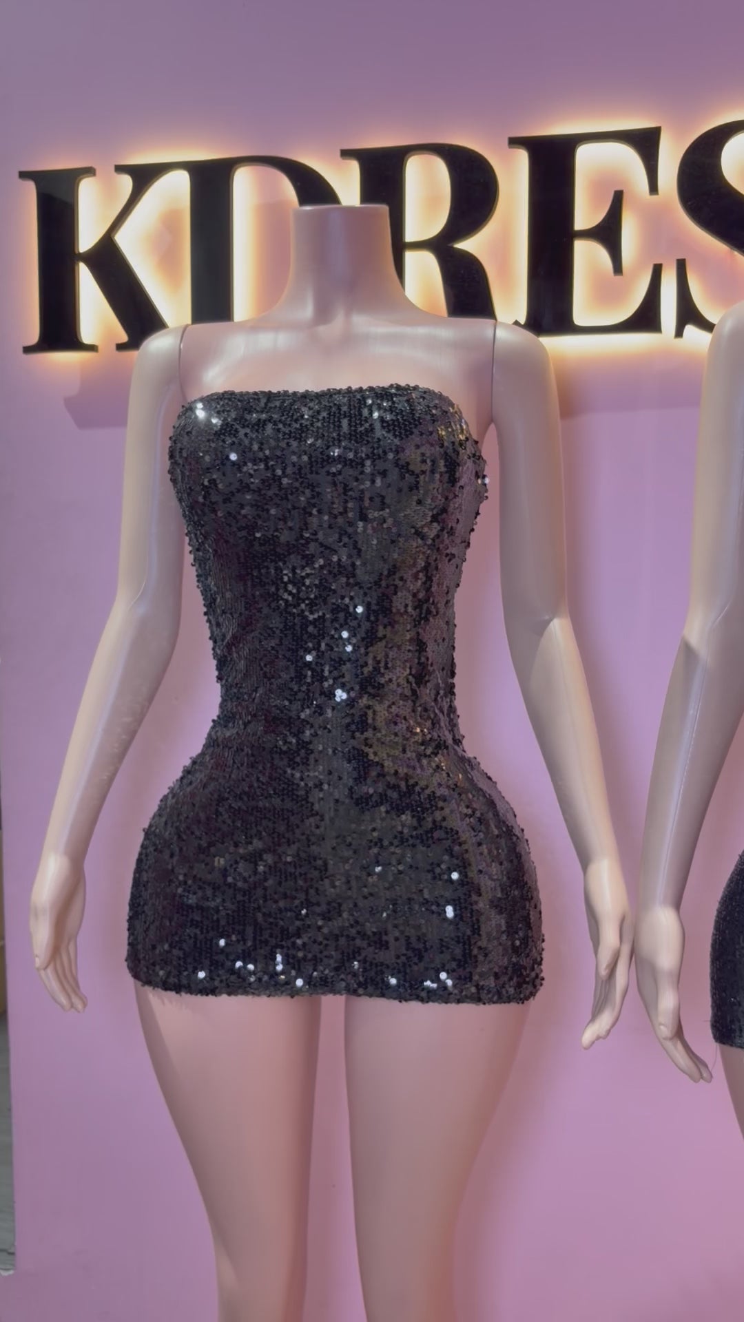 Mini dress Strapless lentejuelas🖤